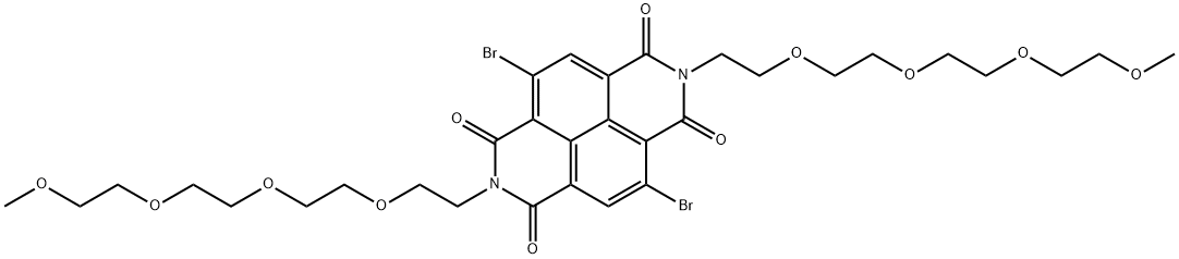 Benzo[lmn][3,8]phenanthroline-1,3,6,8(2H,7H)-tetrone, 4,9-dibromo-2,7-di-3,6,9,12-tetraoxatridec-1-yl- Structure