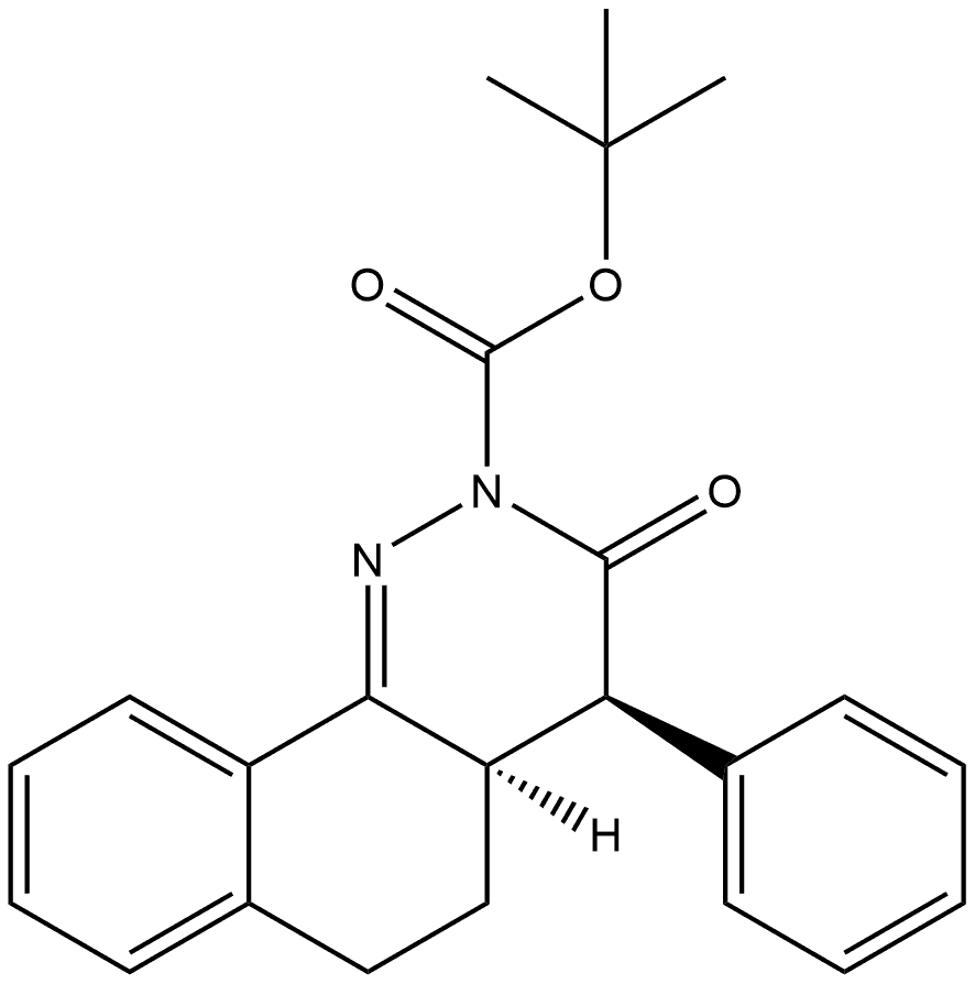 1,1-Dimethylethyl (4R,4aR)-4,4a,5,6-tetrahydro-3-oxo-4-phenylbenzo[h]cinnoline-2(3H)-carboxylate Structure