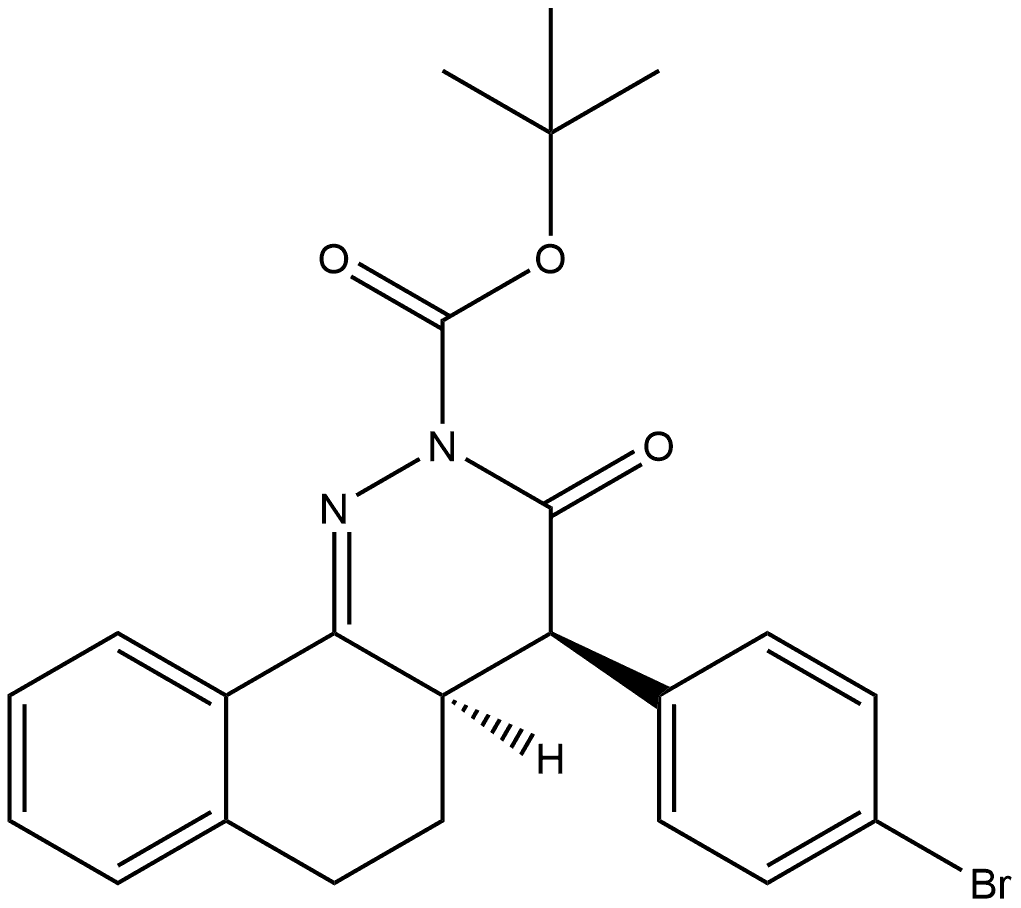 1,1-Dimethylethyl (4R,4aR)-4-(4-bromophenyl)-4,4a,5,6-tetrahydro-3-oxobenzo[h]cinnoline-2(3H)-carboxylate Structure