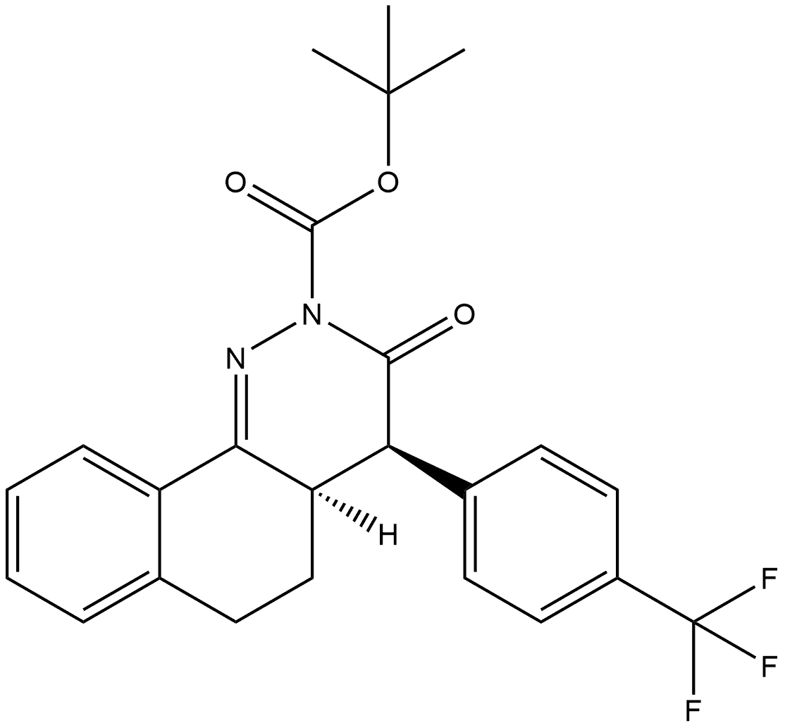 1,1-Dimethylethyl (4R,4aR)-4,4a,5,6-tetrahydro-3-oxo-4-[4-(trifluoromethyl)phenyl]benzo[h]cinnoline-2(3H)-carboxylate Structure