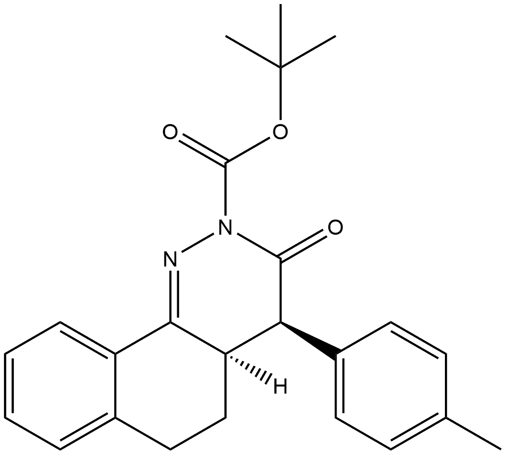 1,1-Dimethylethyl (4R,4aR)-4,4a,5,6-tetrahydro-4-(4-methylphenyl)-3-oxobenzo[h]cinnoline-2(3H)-carboxylate Structure