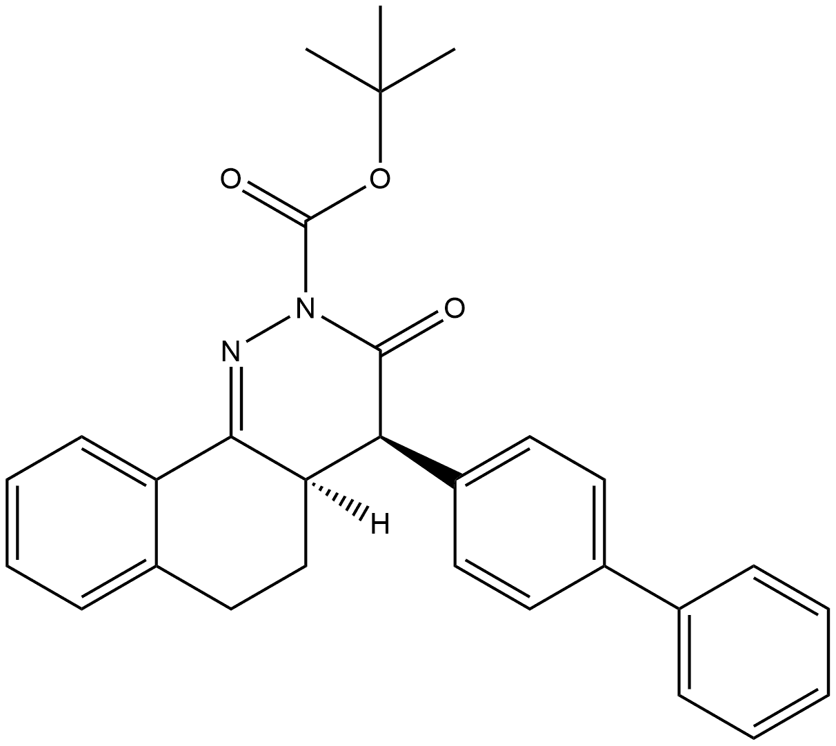 1,1-Dimethylethyl (4R,4aR)-4-[1,1′-biphenyl]-4-yl-4,4a,5,6-tetrahydro-3-oxobenzo[h]cinnoline-2(3H)-carboxylate Structure