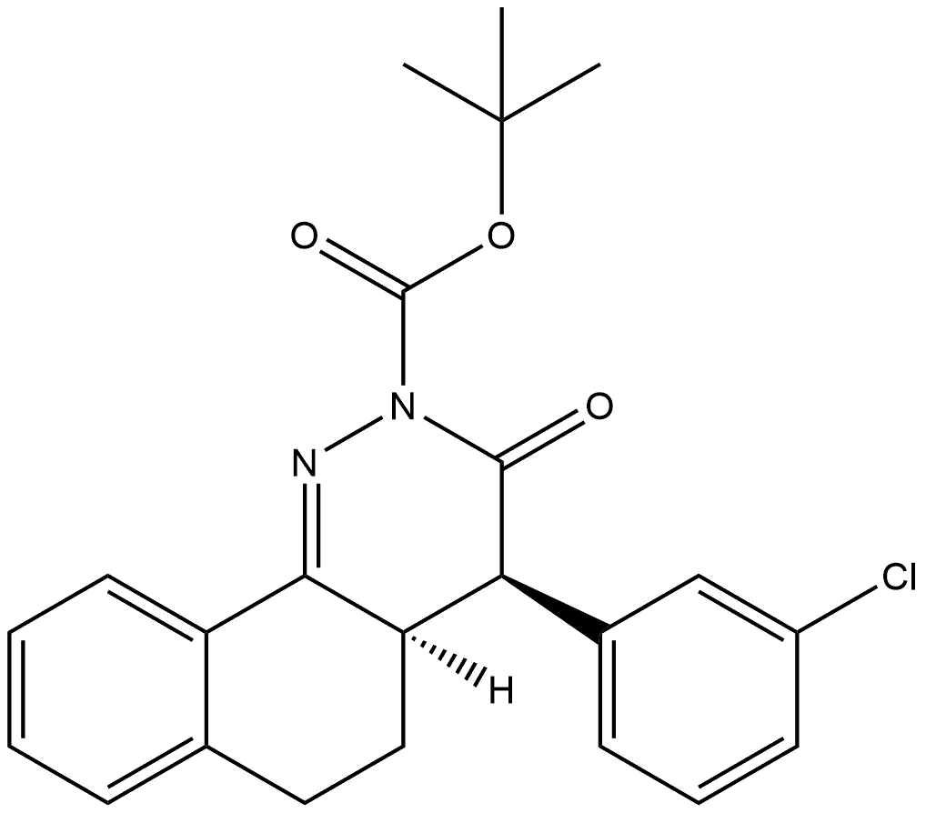 1,1-Dimethylethyl (4R,4aR)-4-(3-chlorophenyl)-4,4a,5,6-tetrahydro-3-oxobenzo[h]cinnoline-2(3H)-carboxylate Structure