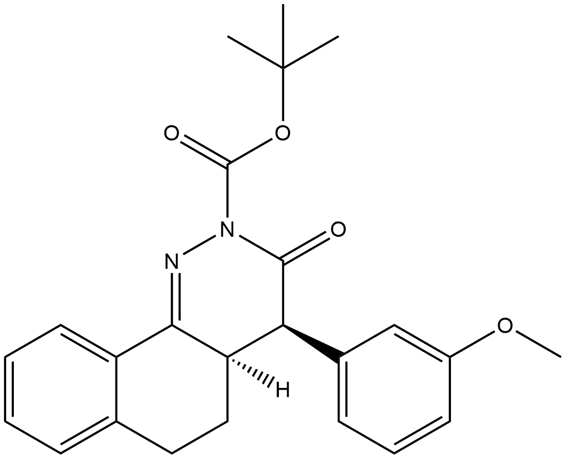 1,1-Dimethylethyl (4R,4aR)-4,4a,5,6-tetrahydro-4-(3-methoxyphenyl)-3-oxobenzo[h]cinnoline-2(3H)-carboxylate Structure