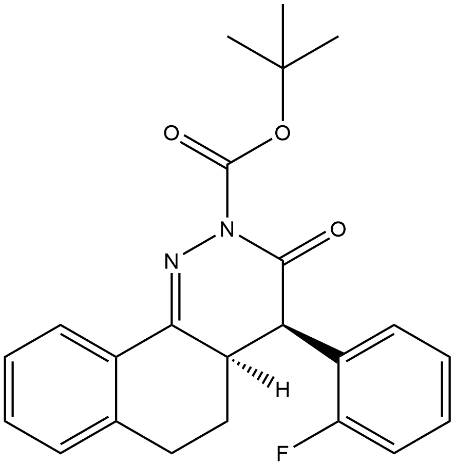 1,1-Dimethylethyl (4R,4aR)-4-(2-fluorophenyl)-4,4a,5,6-tetrahydro-3-oxobenzo[h]cinnoline-2(3H)-carboxylate Structure