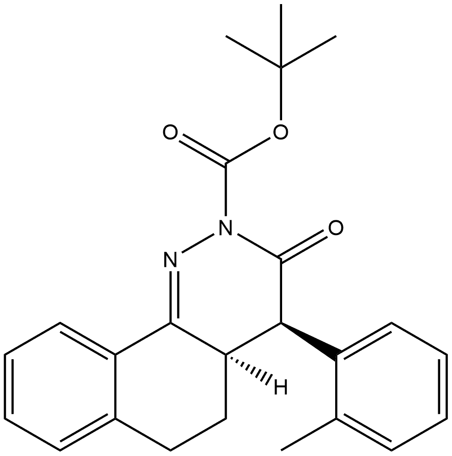 1,1-Dimethylethyl (4R,4aR)-4,4a,5,6-tetrahydro-4-(2-methylphenyl)-3-oxobenzo[h]cinnoline-2(3H)-carboxylate Structure