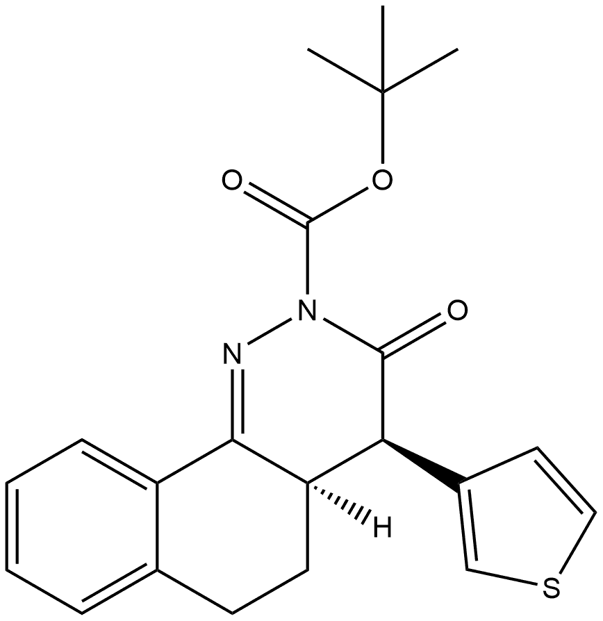 1,1-Dimethylethyl (4R,4aR)-4,4a,5,6-tetrahydro-3-oxo-4-(3-thienyl)benzo[h]cinnoline-2(3H)-carboxylate Structure