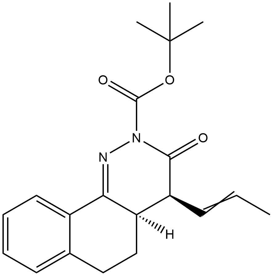 1,1-Dimethylethyl (4S,4aR)-4,4a,5,6-tetrahydro-3-oxo-4-(1E)-1-propen-1-ylbenzo[h]cinnoline-2(3H)-carboxylate Structure