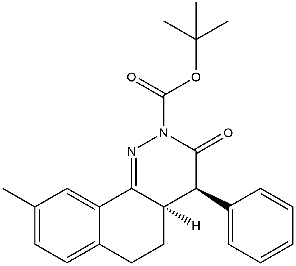 1,1-Dimethylethyl (4R,4aR)-4,4a,5,6-tetrahydro-9-methyl-3-oxo-4-phenylbenzo[h]cinnoline-2(3H)-carboxylate Structure