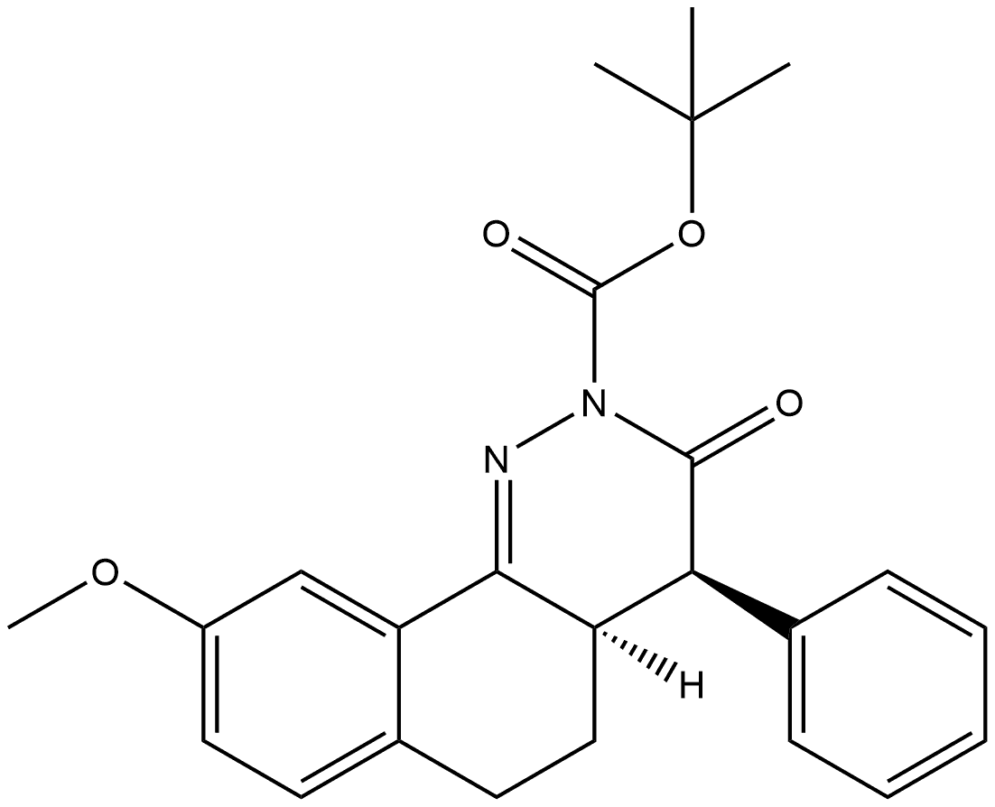 1,1-Dimethylethyl (4R,4aR)-4,4a,5,6-tetrahydro-9-methoxy-3-oxo-4-phenylbenzo[h]cinnoline-2(3H)-carboxylate Structure