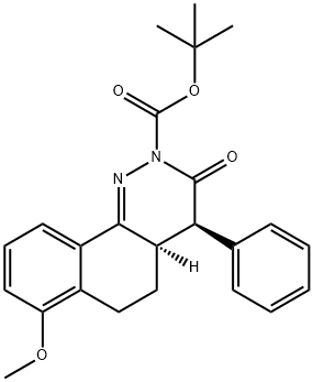 1,1-Dimethylethyl (4R,4aR)-4,4a,5,6-tetrahydro-7-methoxy-3-oxo-4-phenylbenzo[h]cinnoline-2(3H)-carboxylate Structure