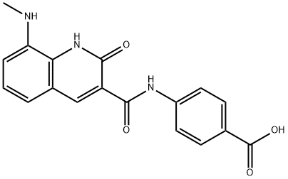 Benzoic acid, 4-[[[1,2-dihydro-8-(methylamino)-2-oxo-3-quinolinyl]carbonyl]amino]- Structure