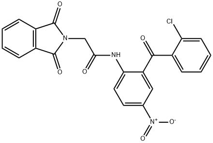 2H-Isoindole-2-acetamide, N-[2-(2-chlorobenzoyl)-4-nitrophenyl]-1,3-dihydro-1,3-dioxo- Structure