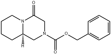 (R)-4-Oxo-octahydro-pyrido[1,2-a]pyrazine-2-carboxylic acid benzyl ester Structure