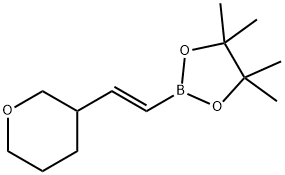 2H-Pyran, tetrahydro-3-[(1E)-2-(4,4,5,5-tetramethyl-1,3,2-dioxaborolan-2-yl)ethenyl]- Structure