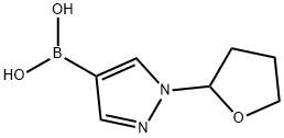 Boronic acid, B-[1-(tetrahydro-2-furanyl)-1H-pyrazol-4-yl]- Structure