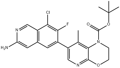 1,1-Dimethylethyl 7-(3-amino-8-chloro-7-fluoro-6-isoquinolinyl)-2,3-dihydro-8-methyl-1H-pyrido[2,3-b][1,4]oxazine-1-carboxylate Structure