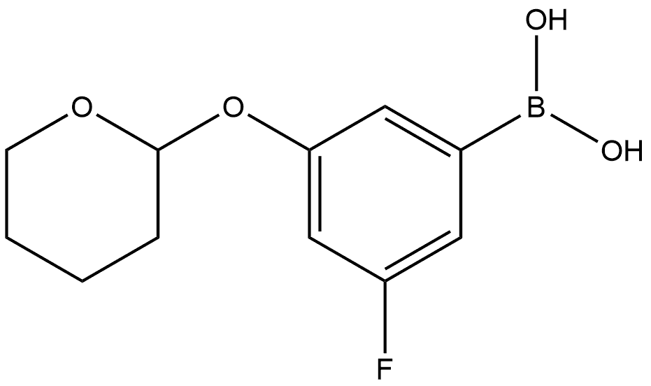 B-[3-Fluoro-5-[(tetrahydro-2H-pyran-2-yl)oxy]phenyl]boronic acid Structure