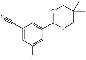 3-(5,5-dimethyl-1,3,2-dioxaborinan-2-yl)-5-fluorobenzonitrile Structure