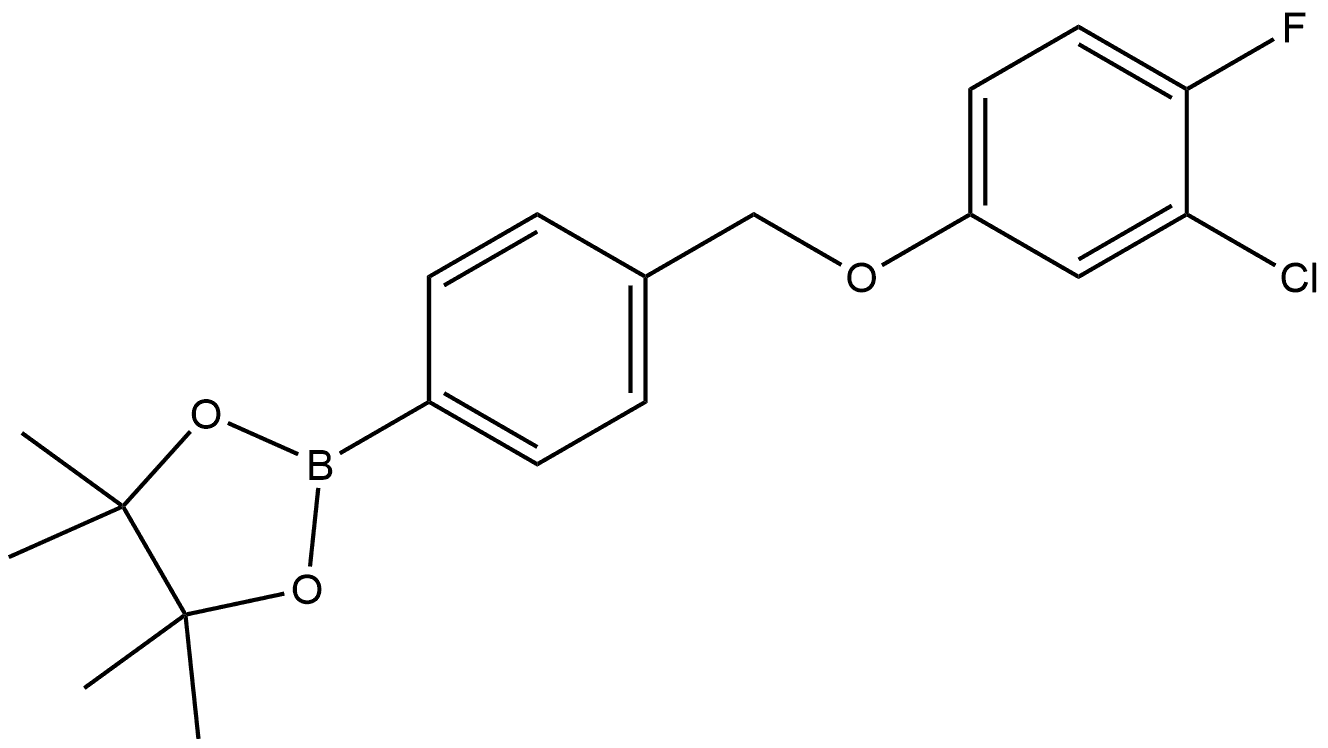 2-[4-[(3-Chloro-4-fluorophenoxy)methyl]phenyl]-4,4,5,5-tetramethyl-1,3,2-diox... Structure