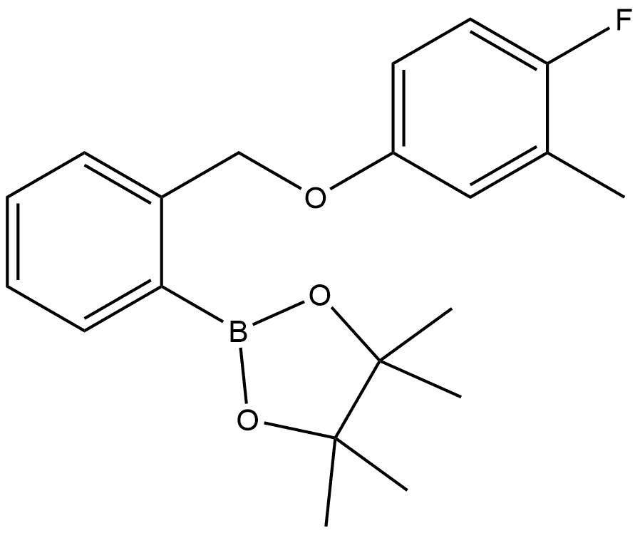 2-[2-[(4-Fluoro-3-methylphenoxy)methyl]phenyl]-4,4,5,5-tetramethyl-1,3,2-diox... Structure