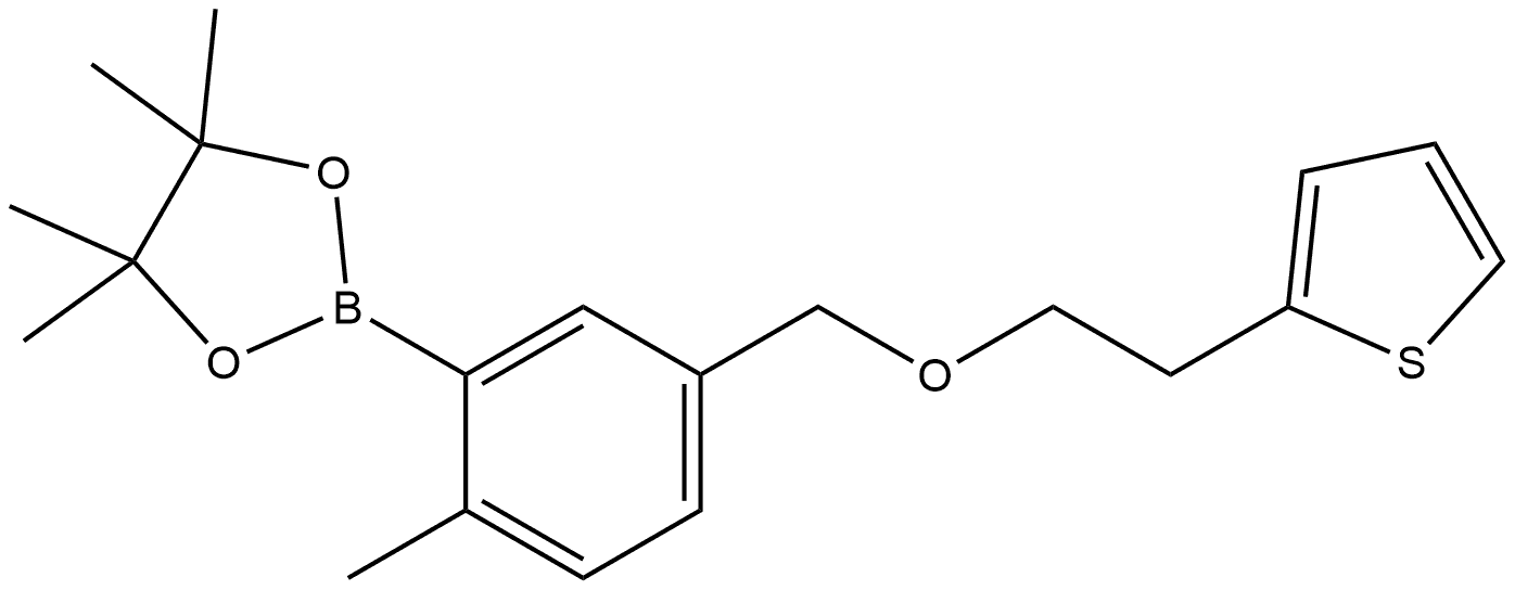 4,4,5,5-Tetramethyl-2-[2-methyl-5-[[2-(2-thienyl)ethoxy]methyl]phenyl]-1,3,2-... Structure