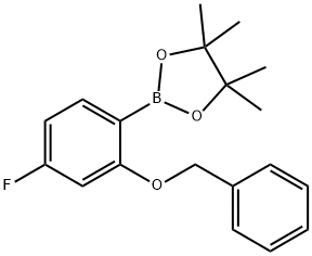 2-[2-(benzyloxy)-4-fluorophenyl]-4,4,5,5-tetramethyl-1,3,2-dioxaborolane Structure