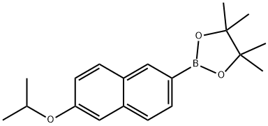 2-(6-Isopropoxynaphthalen-2-yl)-4,4,5,5-tetramethyl-1,3,2-dioxaborolane 구조식 이미지