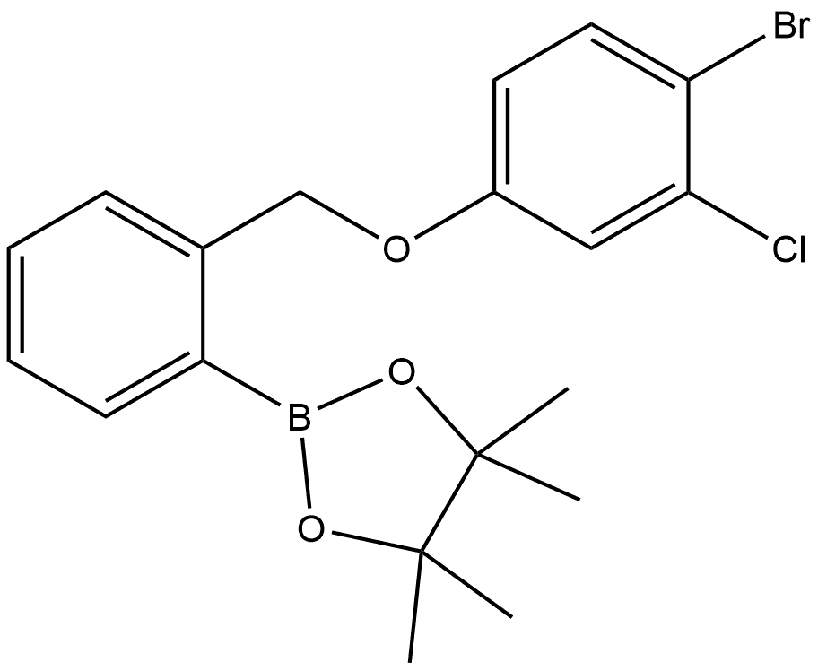 2-[2-[(4-Bromo-3-chlorophenoxy)methyl]phenyl]-4,4,5,5-tetramethyl-1,3,2-dioxa... Structure