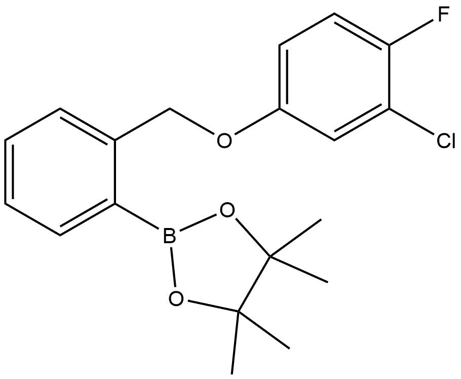 2-[2-[(3-Chloro-4-fluorophenoxy)methyl]phenyl]-4,4,5,5-tetramethyl-1,3,2-diox... Structure