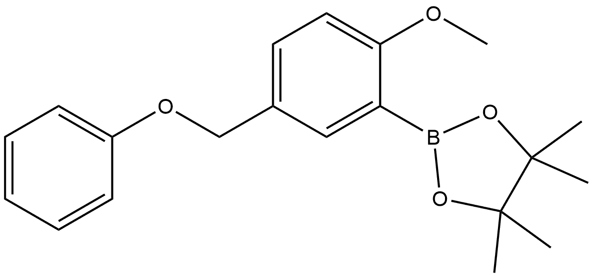 2-[2-Methoxy-5-(phenoxymethyl)phenyl]-4,4,5,5-tetramethyl-1,3,2-dioxaborolane 구조식 이미지