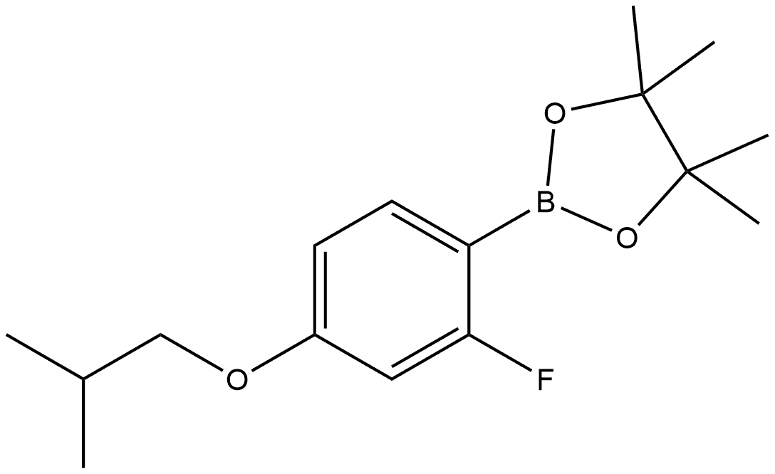 2-[2-Fluoro-4-(2-methylpropoxy)phenyl]-4,4,5,5-tetramethyl-1,3,2-dioxaborolane Structure