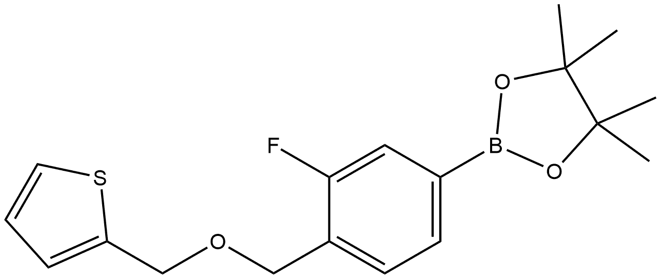 2-[3-Fluoro-4-[(2-thienylmethoxy)methyl]phenyl]-4,4,5,5-tetramethyl-1,3,2-dio... Structure