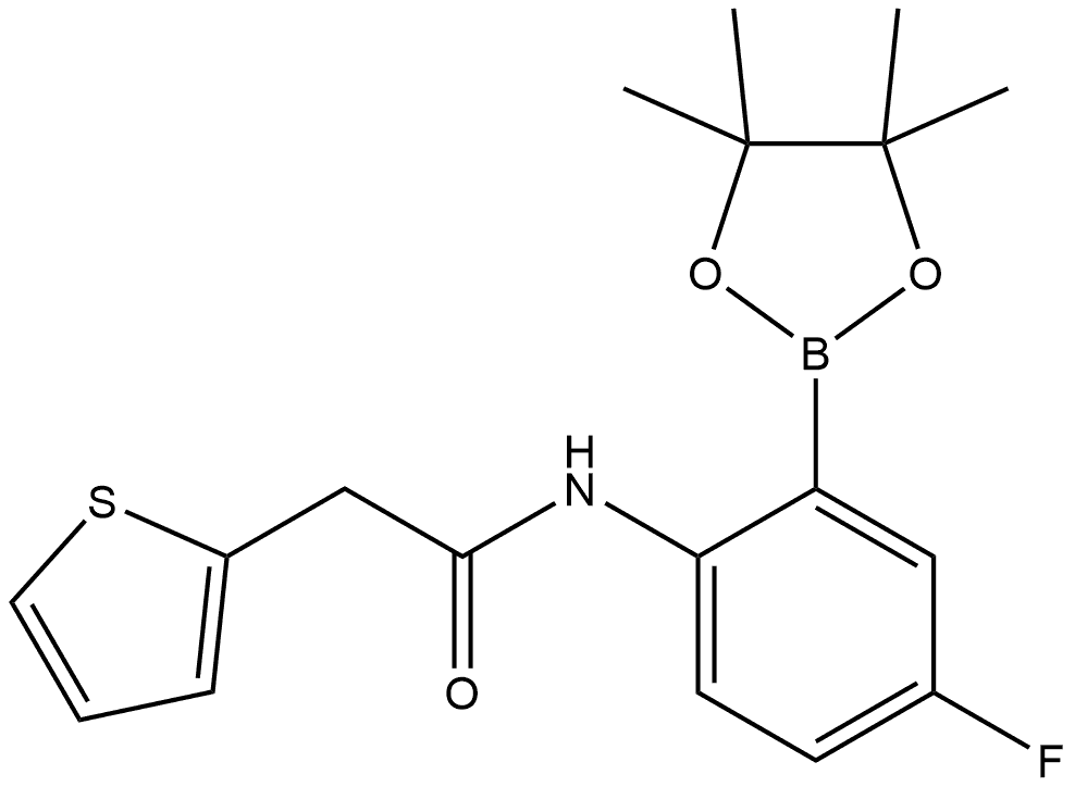 N-[4-Fluoro-2-(4,4,5,5-tetramethyl-1,3,2-dioxaborolan-2-yl)phenyl]-2-thiophen... Structure