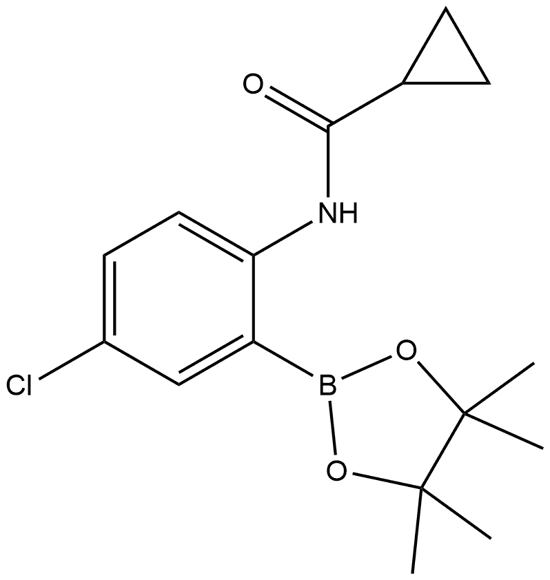 N-[4-Chloro-2-(4,4,5,5-tetramethyl-1,3,2-dioxaborolan-2-yl)phenyl]cyclopropan... 구조식 이미지