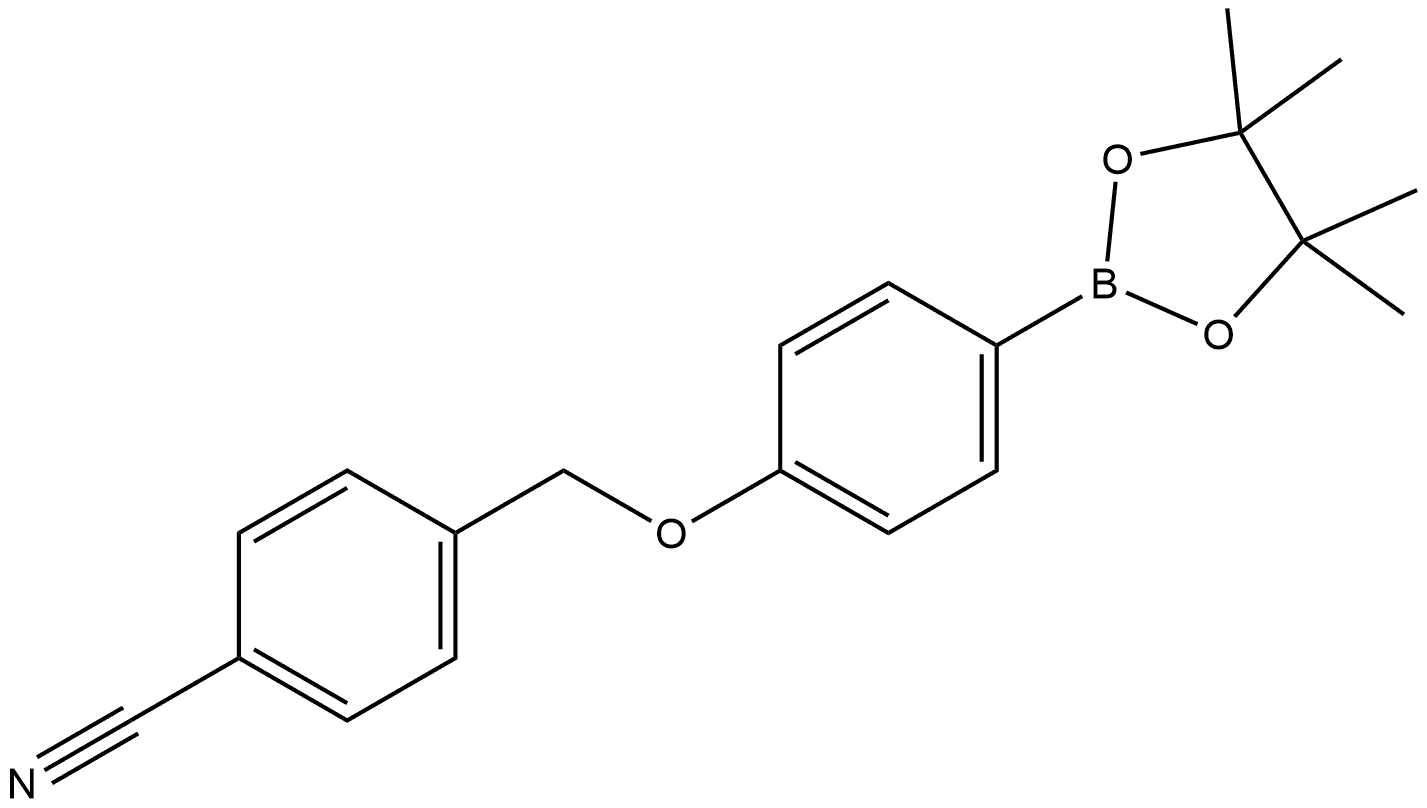 4-((4-(4,4,5,5-tetramethyl-1,3,2-dioxaborolan-2-yl)phenoxy)methyl)benzonitrile Structure