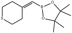 4,4,5,5-tetramethyl-2-[(thian-4-ylidene)methyl]-1,3, 2-dioxaborolane 구조식 이미지