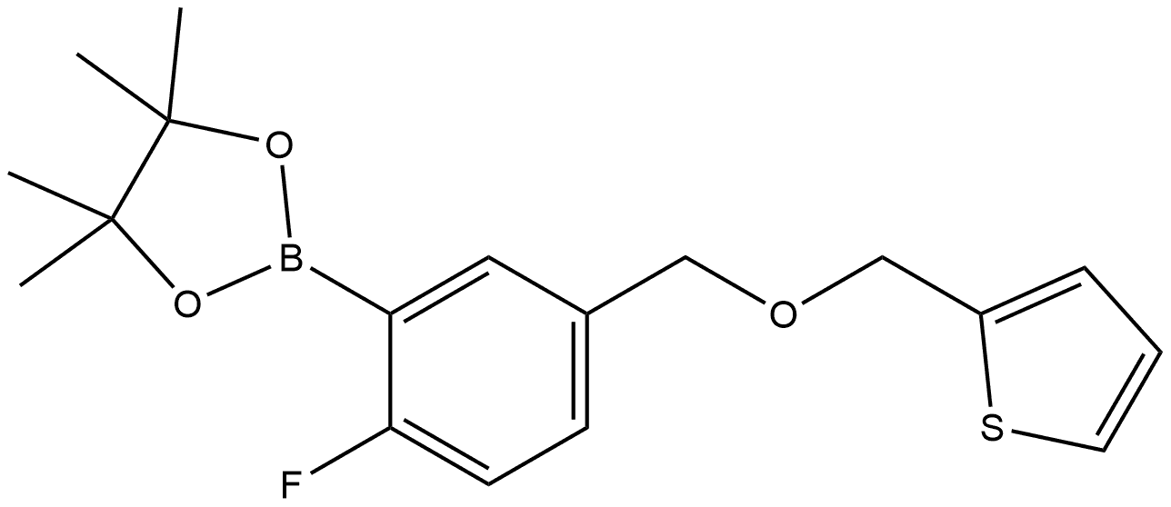 2-[2-Fluoro-5-[(2-thienylmethoxy)methyl]phenyl]-4,4,5,5-tetramethyl-1,3,2-dio... Structure