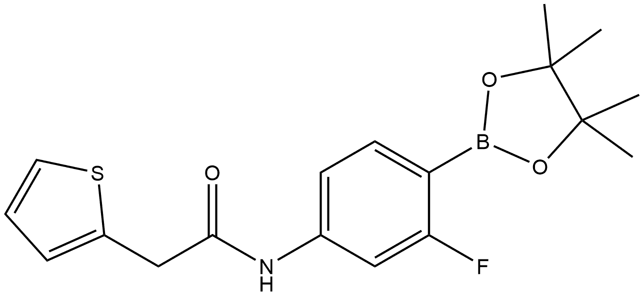 N-[3-Fluoro-4-(4,4,5,5-tetramethyl-1,3,2-dioxaborolan-2-yl)phenyl]-2-thiophen... Structure