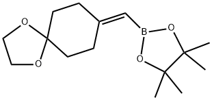 2-((1，4-dioxaspiro[4.5]decan-8-ylidene)methyl)-4，4，5，5-tetramethyl-1，3，2-dioxaborolane Structure