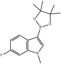 1H-Indole, 6-fluoro-1-methyl-3-(4,4,5,5-tetramethyl-1,3,2-dioxaborolan-2-yl)- Structure