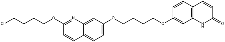 2(1H)-Quinolinone, 7-[4-[[2-(4-chlorobutoxy)-7-quinolinyl]oxy]butoxy]- 구조식 이미지