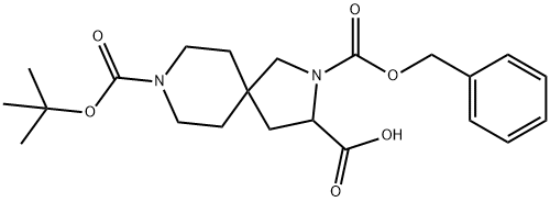 2,8-Diazaspiro[4.5]decane-2,3,8-tricarboxylic acid, 8-(1,1-dimethylethyl) 2-(phenylmethyl) ester Structure