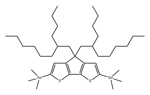 Stannane, 1,1'-[4,4-bis(2-butyloctyl)-4H-cyclopenta[2,1-b:3,4-b']dithiophene-2,6-diyl]bis[1,1,1-trimethyl- Structure