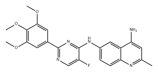 4,6-Quinolinediamine, N6-[5-fluoro-2-(3,4,5-trimethoxyphenyl)-4-pyrimidinyl]-2-methyl- Structure