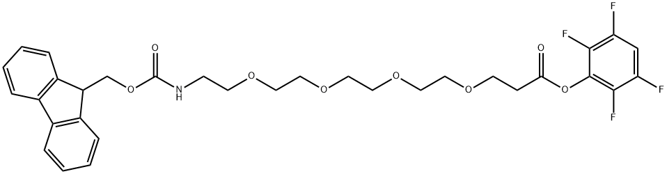 5,8,11,14-Tetraoxa-2-azaheptadecanedioic acid, 1-(9H-fluoren-9-ylmethyl) 17-(2,3,5,6-tetrafluorophenyl) ester Structure