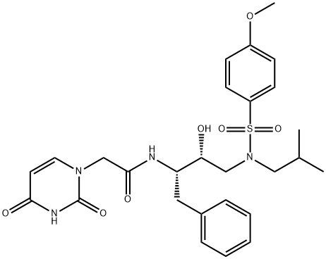 1(2H)-Pyrimidineacetamide, 3,4-dihydro-N-[(1S,2R)-2-hydroxy-3-[[(4-methoxyphenyl)sulfonyl](2-methylpropyl)amino]-1-(phenylmethyl)propyl]-2,4-dioxo- Structure