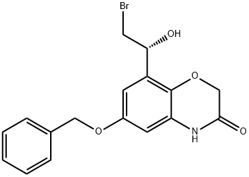 2H-1,4-Benzoxazin-3(4H)-one, 8-[(1R)-2-bromo-1-hydroxyethyl]-6-(phenylmethoxy)- Structure