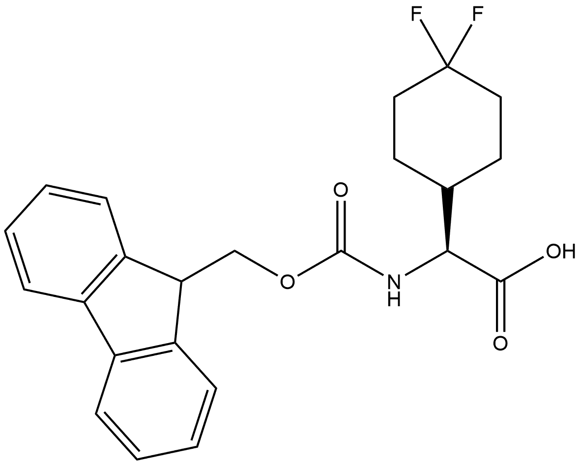 (2S)-2-(4,4-difluorocyclohexyl)-2-(9H-fluoren-9-ylmethoxycarbonylamino)acetic acid Structure