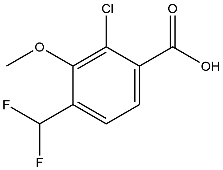 2-Chloro-4-(difluoromethyl)-3-methoxybenzoic acid Structure